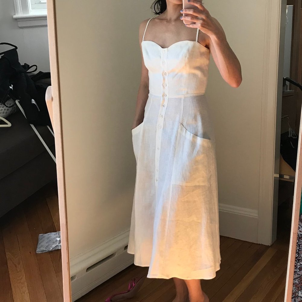 Reformation - White Button Down Dress - 4